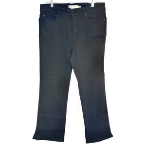 Tahari Women's Phoebe Black High Rise Crop Miniboot Denim Jeans Slit Size 12/31